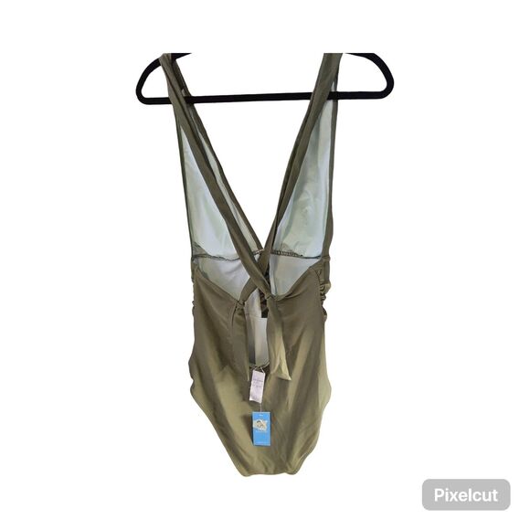 New Size Large Cupshe Twisted Shirred tie back one piece swimsuit - Picture 4 of 6